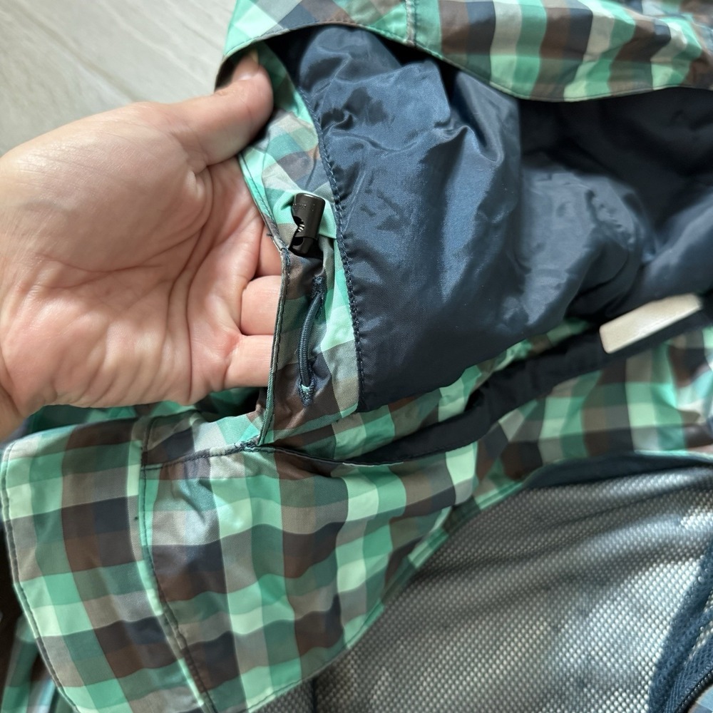 The North Face Women's HyVent Hooded Jacket Plaid Green Full Zip Small - Picture 8 of 12